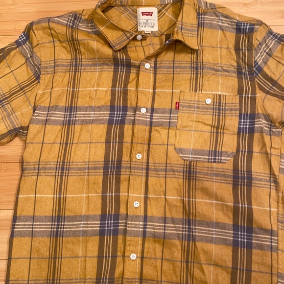 LEVI’S YELLOW GRAY FLANNEL XL MENS LONG SLEEVE - Picture 5 of 10